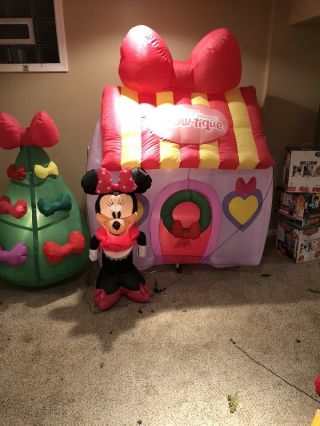 Disney Minnie Mouse Bowtique Christmas Airblown Inflatable Rare 7 Ft Tall