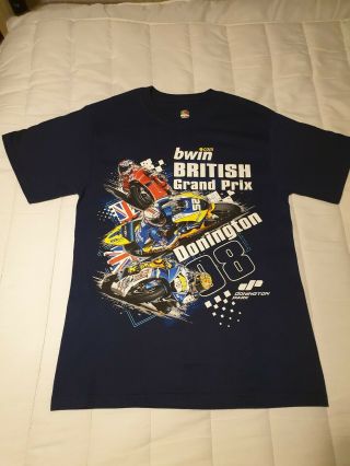 British Bwin Motorcycle Grand Prix 2008 Donington Park Crew T Shirt Very Rare