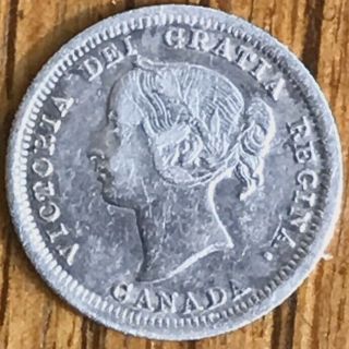 Rare Canada 1858 First Year Type Queen Victoria Silver 5 Cents ‘small Date’ Coin