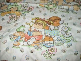 Vintage Cabbage Patch Kids Twin Flat Sheet 1983 Fabric