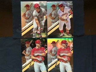 (4) 2019 Topps Gold Label Class 1,  2,  3 Rare Black Class 3 Mike Trout,  Angels