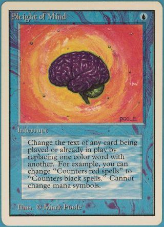 Sleight Of Mind Unlimited Spld Blue Rare Magic Mtg Card (id 76276) Abugames