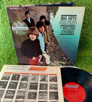 Rolling Stones Big Hits 1966 •1st Mono Press• Promo Very Rare Round Hype,  Inner