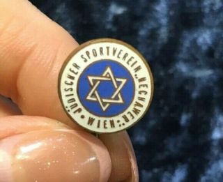 Very Rare Austrian Judaica - Hechawer Jewish Sport Club Vienna Pin Badge