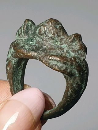 A Unusual Ancient / Archaic Chinese Bronze Ring.  