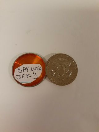 Rare 1974 John F Kennedy Spy Coin Box Notes Half Dollar Not Silver 50 Cents