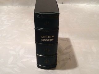 Antique Library Photo Album " Saints And Sinner " Holds 100 4x6 Photographs