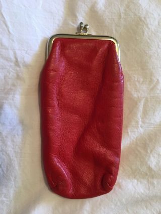 Vintage St.  Thomas Leather Cigarette Case / Eyeglasses Pouch Red
