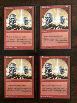 4x Magic The Gathering Rare Red Sorcery Ruination Stronghold