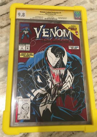 Venom Leathal Protector Cgc 9.  8 Signed Stan Lee Rare Marvel Comic