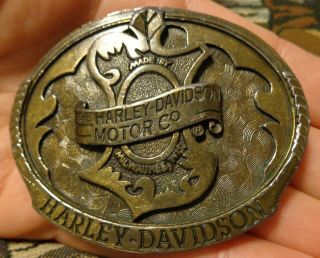 Rare Harley Davidson Oak Leaf Belt Buckle Amf Shovelhead Panhead Xlch Fxr Flh Hd