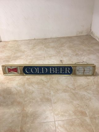 Vintage And Rare Budweiser Cold Beer Light Up Sign