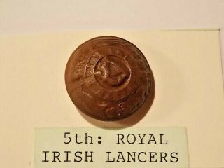 METAL DETECTORIST FIND RARE 1855 5th ROYAL IRISH LANCERS BUTTON 2