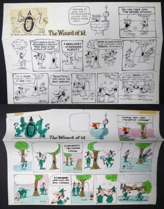 Rare Wizard Of Id Sun.  Comic Strip By Brant Parker 1966,  Color Guide