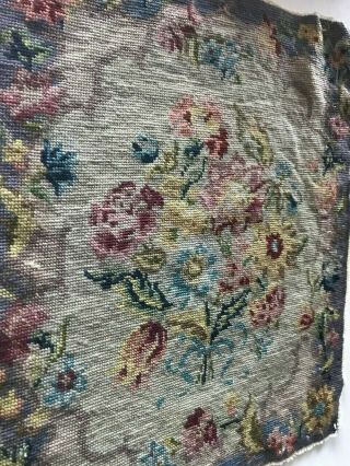 Antique Swedish 1920s Hand Embroidered Wool Tapestry,  Chair Cushion Orseat Cover