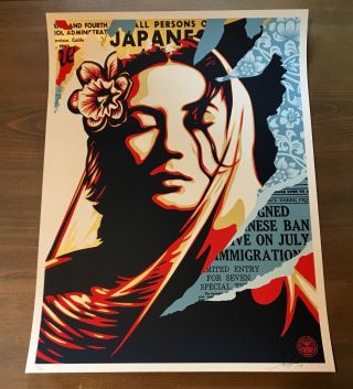 Shepard Fairey Obey Giant Welcome Visitors Signed Numbered Screen Print Rare