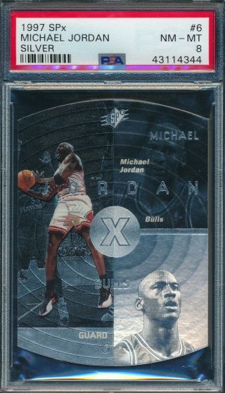 Michael Jordan 1997 - 98 Upper Deck Spx Silver Die - Cut Psa 8 Card 6 Rare