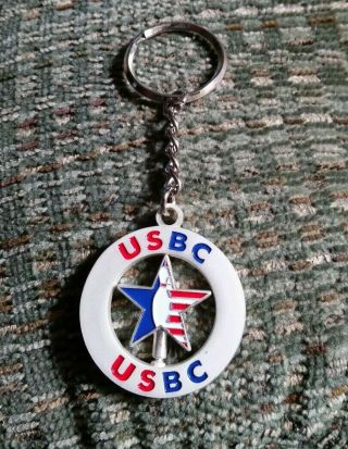 Vintage Usbc Keychain Key Ring United States Bowling Congress Euc Rare