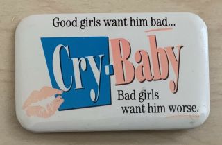 Cry Baby Vintage Pinback Promo Button (1990) John Waters Rare