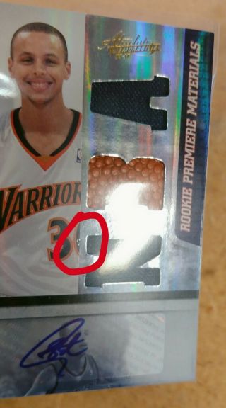 2009 - 10 Stephen Curry Absolute Auto Jersey Ball Patch RC 183/499 RARE Warriors 3