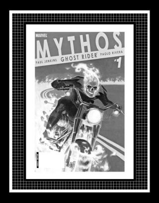 Paolo Rivera Mythos: Ghost Rider 1 Rare Production Art Cover Monotone