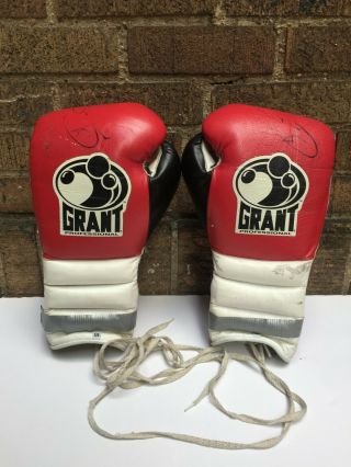 Vintage Grant Boxing Gloves 16oz Autographed Rare