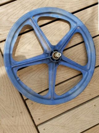 Rare Old School Bmx Freestyle Skyway Tuff Wheel 1 Front Blue