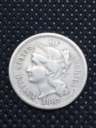 Rare Key Date 1887 3 Cent Nickel
