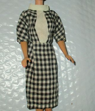 Vintage Barbie Clone Size " Black & White Sheath Dress