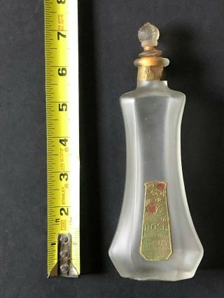Antique Perfume Bottle By Wrisley Perfumer Of Chicago " Rose " Toilet Water