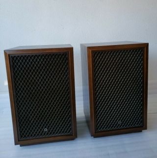 Rare Vtg Sansui Sp - 300 3 - Way 4 Speaker Monster Lattice Grille Walnut Cabinets ×2
