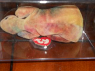 Authenticated Ty Beanie Baby Rare Lizzy Tie Dyed Lizard 1st Tush/3rd Hang Tag