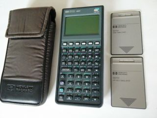 Hp 48gx Calculator 82215a 128k Ram W/ Rare 82210a 41cv Emulator Card & Case