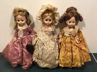 3 Vintage Madame Alexander First Lady Dolls: Washington,  Adams,  Monroe