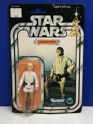 1977 Vtg Star Wars Luke Skywalker Farmboy - Moc Cracked Bubble - 12 C First 12