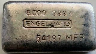 Engelhard 5 Oz Mfr Silver Bar - - Very Rare S/n 54187 Mfr Strike And Finish