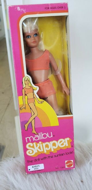1975 Malibu Skipper Barbie Doll 1069 Suntan Look Vintage Rare