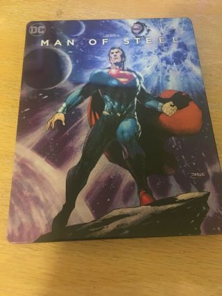 Man Of Steel Superman Rare Comic Art Blu - Ray Steelbook Henry Cavill Amy Adams
