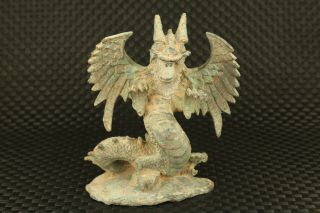 Big Unique Chinese Old Bronze Casting Dragon Statue Figure Collectable