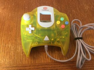 Rare Sega Dreamcast Translucent Yellow Clear Oem Controller Hkt - 7700
