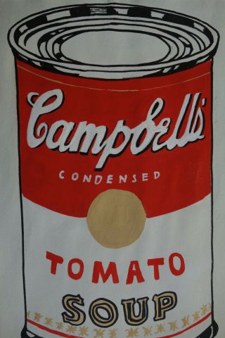 Offering Rare Unique painting,  PoP ART,  Campbells,  signed,  Andy Warhol with. 3