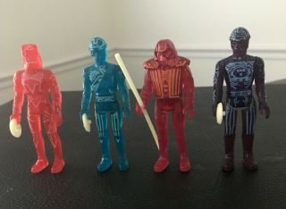 Vintage 1981 Tron Figures By Tomy - Tron,  Flynn,  Sark,  And Warrior Full Set