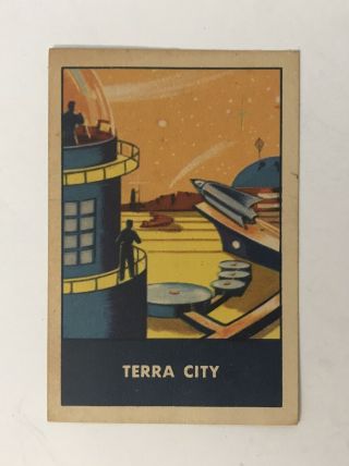 Rare 1950s Rice/wheat Chex Cereal Premium Space Patrol “terra City”trading Card