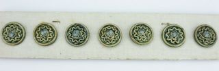 Antique Set Of Royal Doulton Stoneware - Green Glazed Art Nouveau Buttons