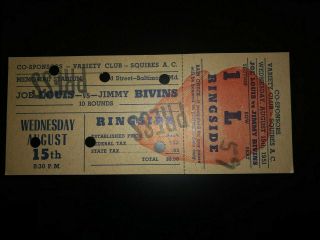 Rare Joe Louis Vs Jimmy Bivins Boxing Ticket At Memorial Stadium Press