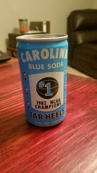 Rare 1982 Michael Jordan North Carolina Tar Heels Champions Blue Soda Can Tab On