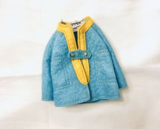 Vintage Skipper Doll Coat Only To Outfit All Over Felt 3476 Vguc / Euc