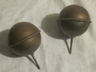 Matching Antique Screw - On Brass Ball Finials - - 2 - 1/4 Inch Diameter