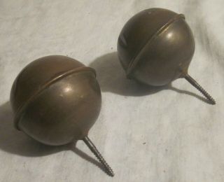 Matching Antique Screw - on BRASS BALL FINIALS - - 2 - 1/4 Inch Diameter 3