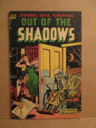 Out of the Shadows 9 RARE Skeleton C.  Standard Pre - Code Horror Comic July 1953 2